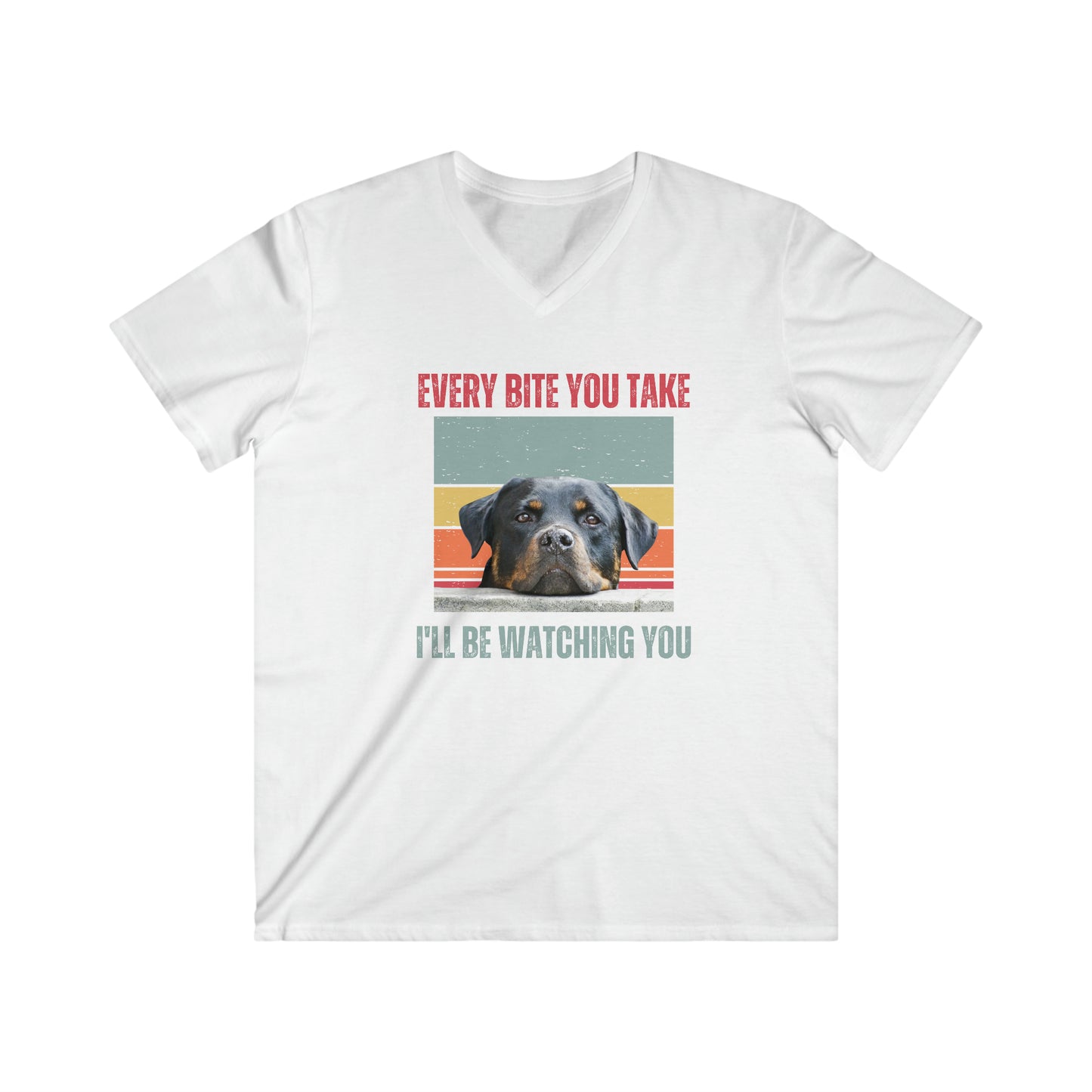 Dog Face Funny Shirt Fitted V-Neck Short Sleeve Tee