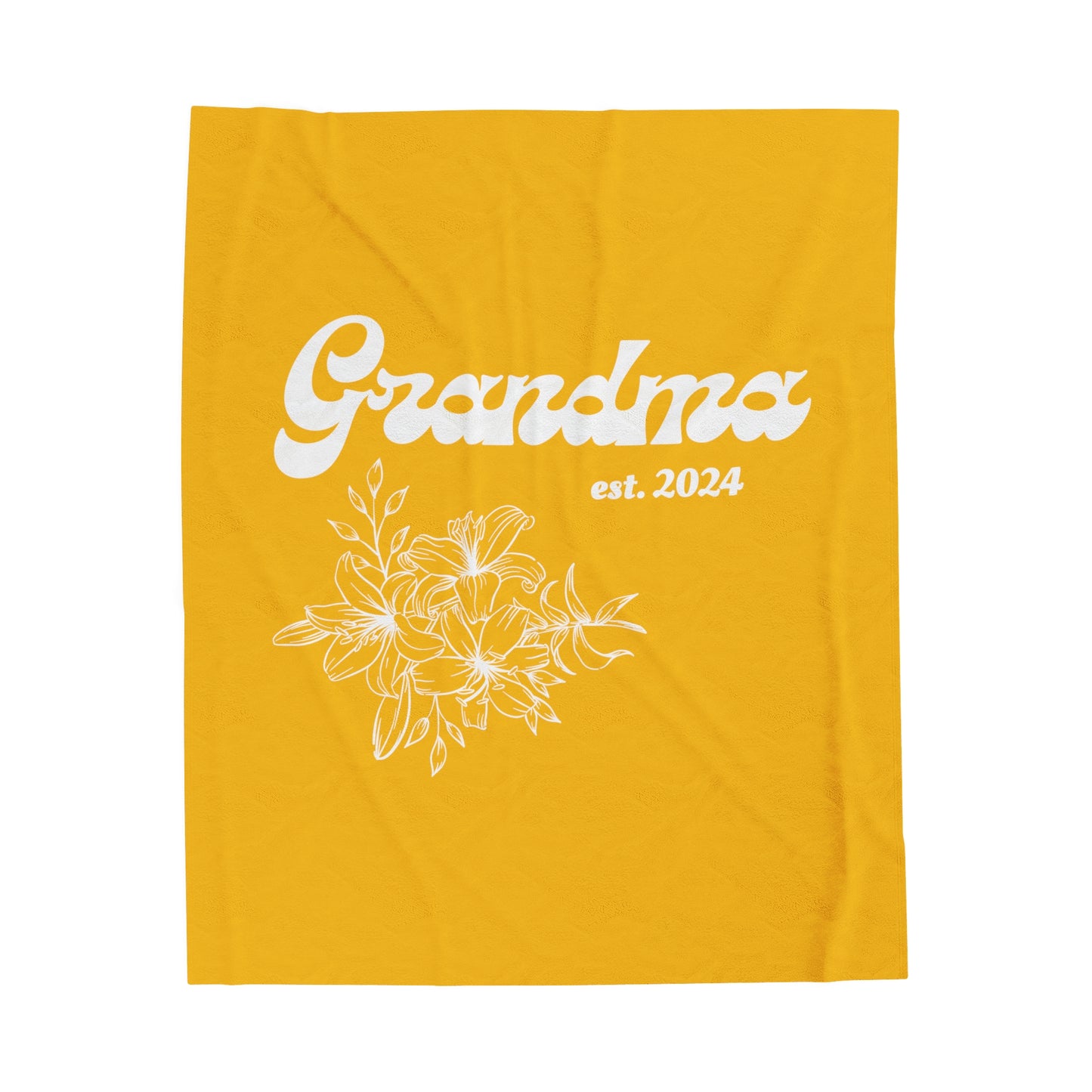 Grandma est 2024 Flower Velveteen Plush Blanket