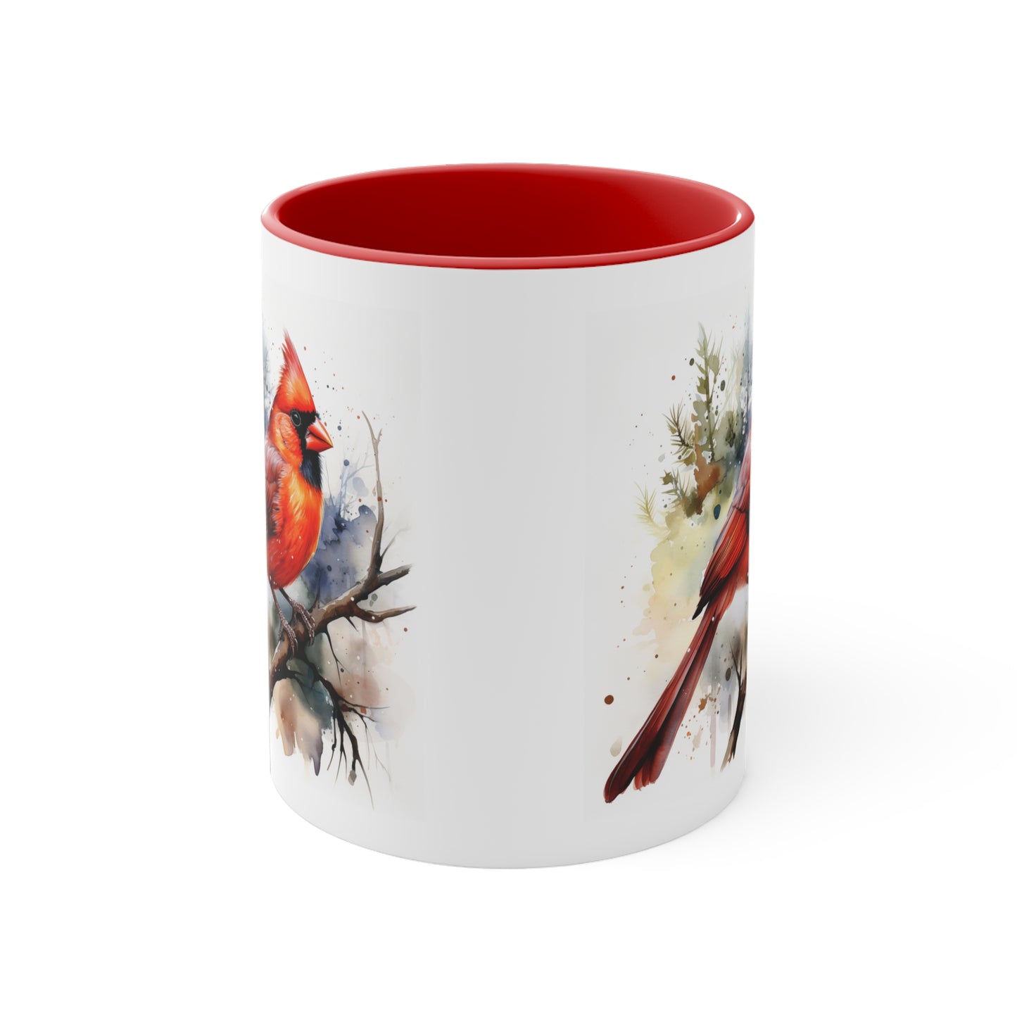 Cardinal Bird White & Red Coffee Mug, 11oz