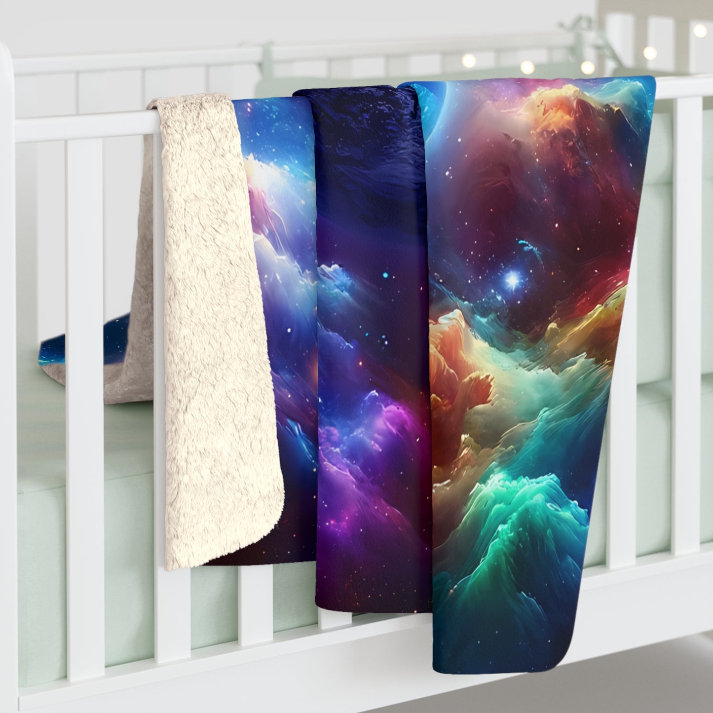 Sherpa Fleece Blanket Celestial Earth Colorful