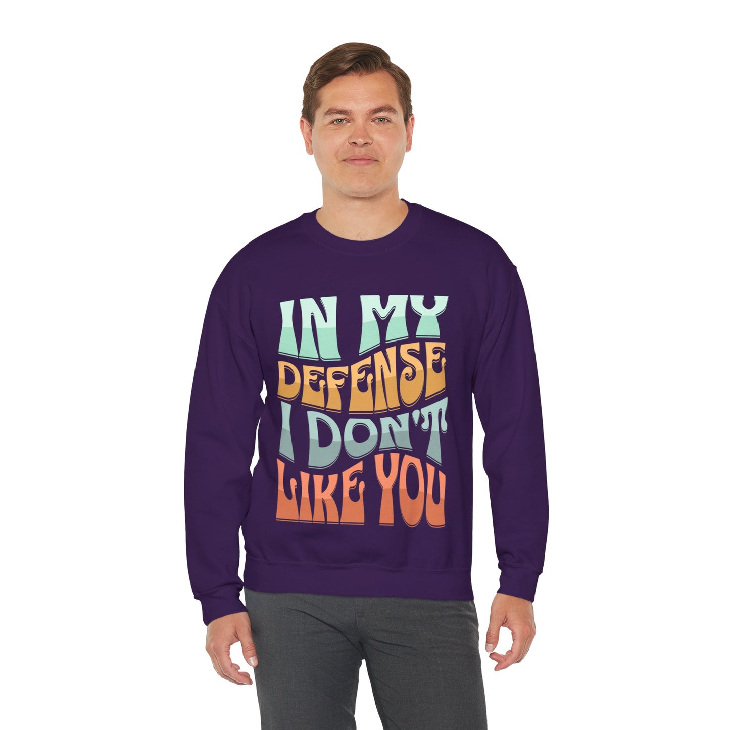 In my defense dont like you Unisex Heavy Blend™ Crewneck Sweatshirt