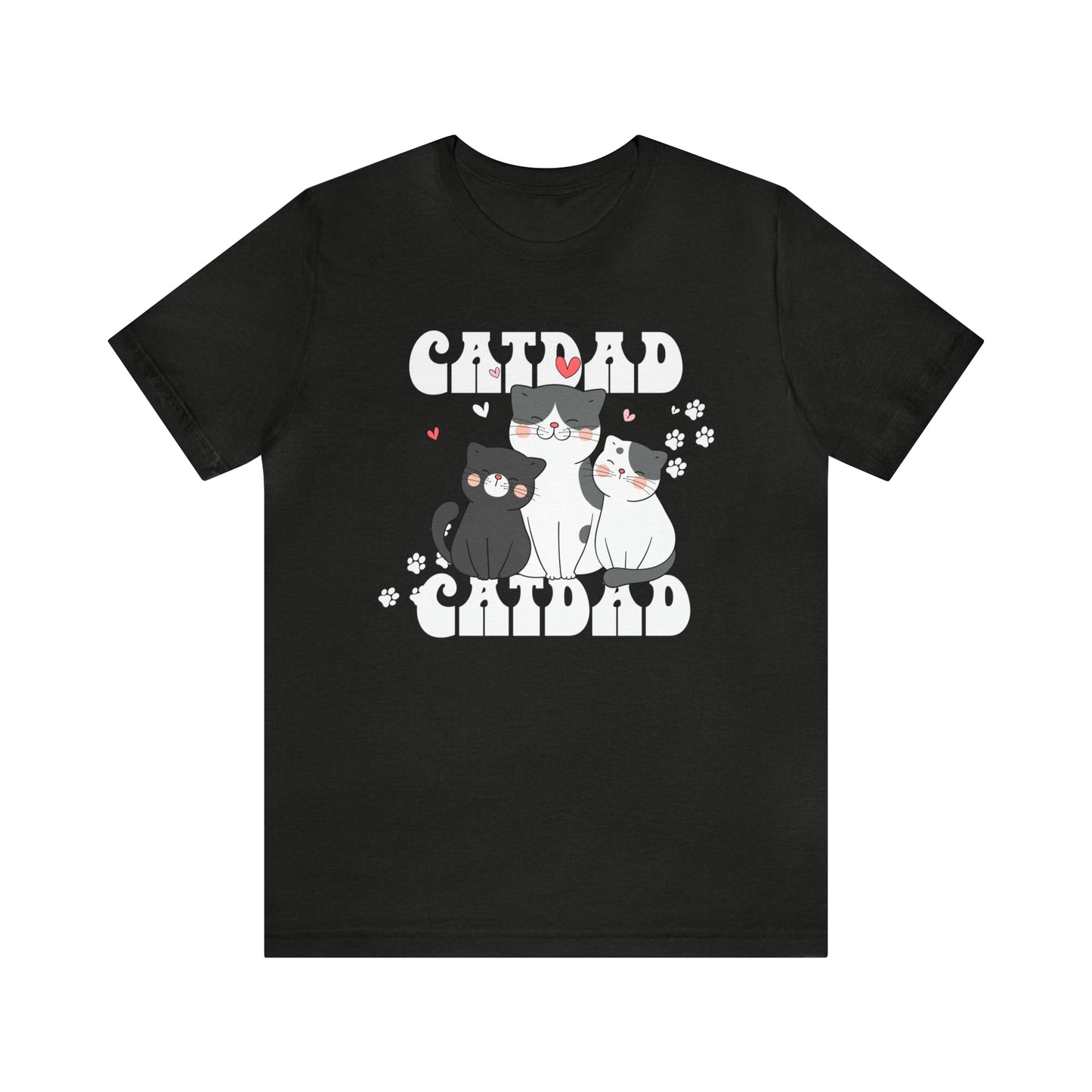 Cat Dad 3 cats Unisex Jersey Short Sleeve Tee