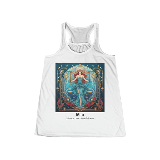 Libra Zodiac Women's Flowy Racerback Tank