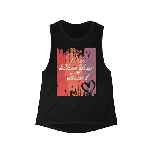 Bless Your Heart Flowy Scoop Muscle Tank