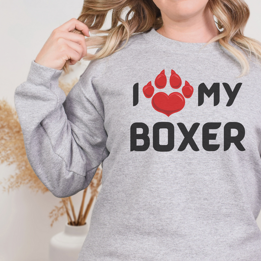 I love my Boxer Unisex Heavy Blend™ Crewneck Sweatshirt