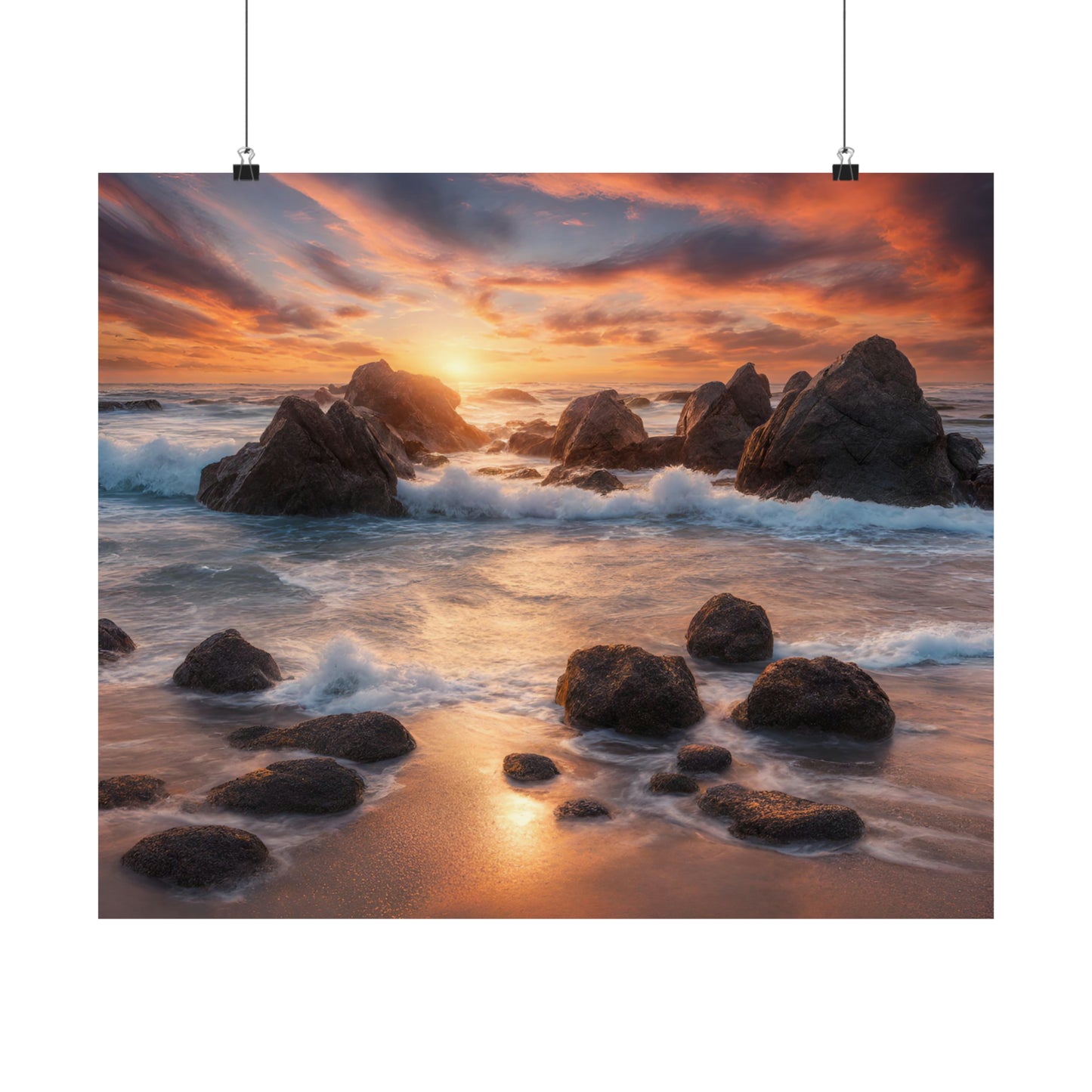 Sunset Beach Matte Horizontal Poster