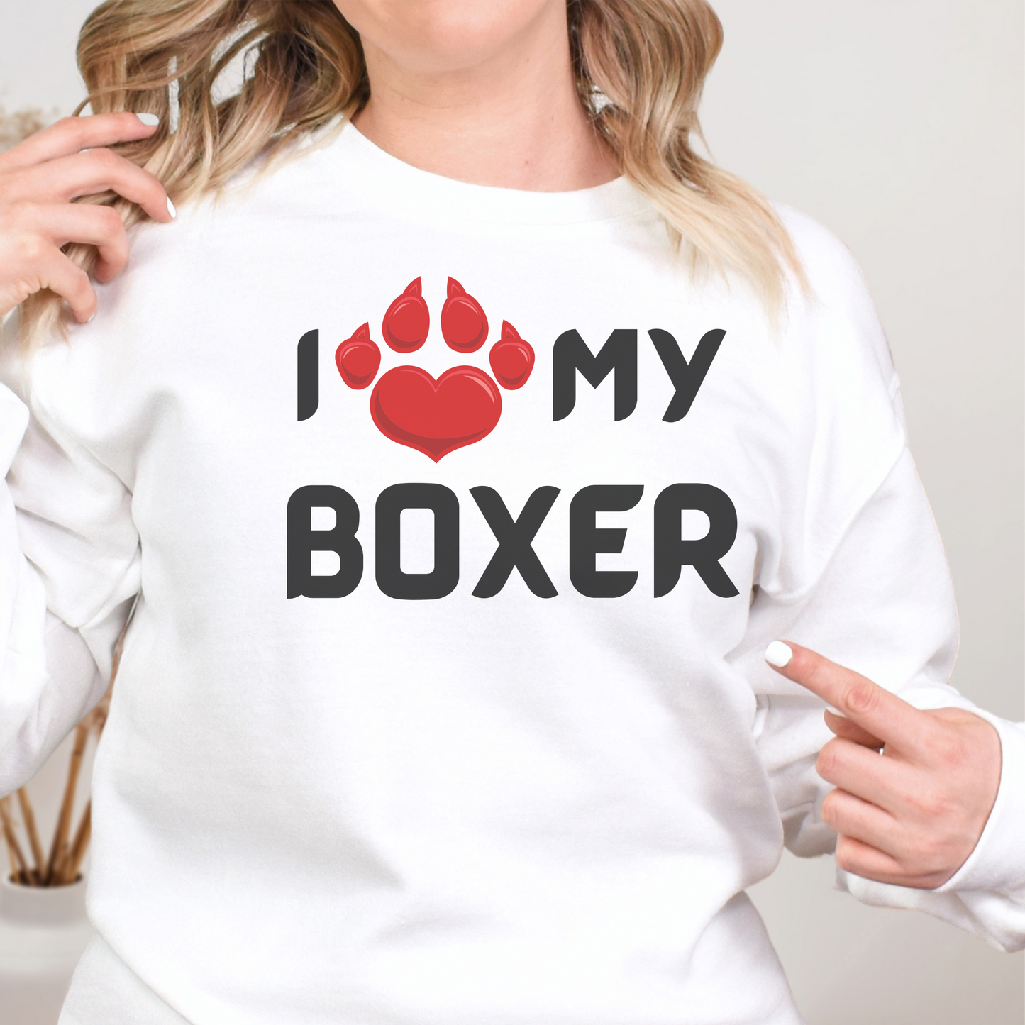 I love my Boxer Unisex Heavy Blend™ Crewneck Sweatshirt