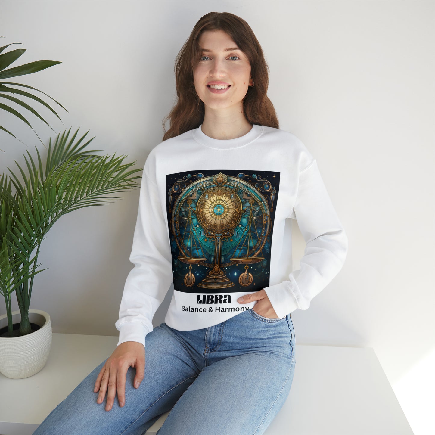 Libra Zodiac Sweatshirt Art Deco
