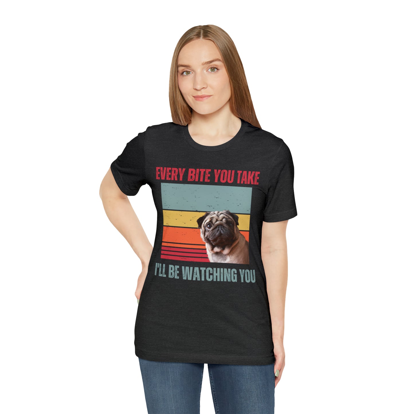 Dog Pug Every bite Jersey Short Sleeve Tee