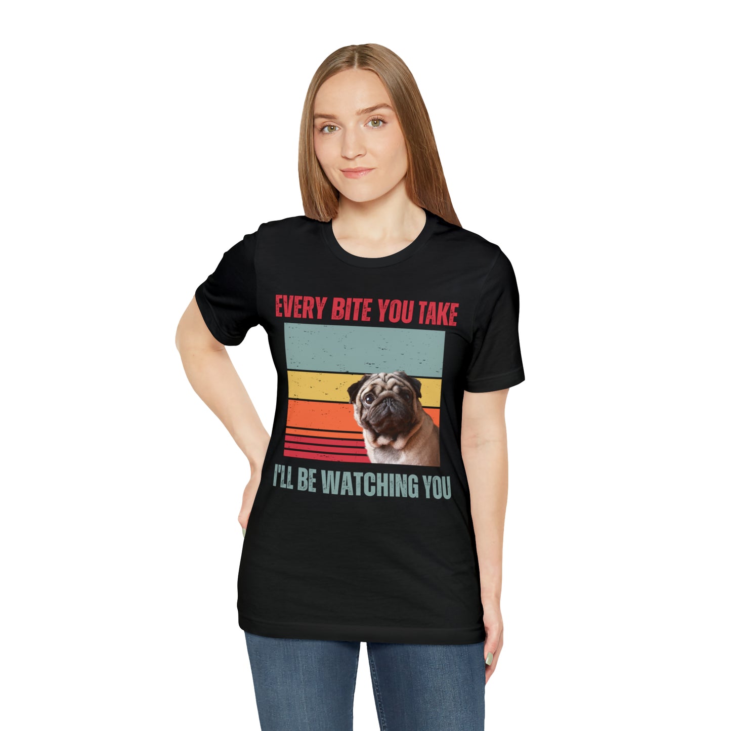 Dog Pug Every bite Jersey Short Sleeve Tee