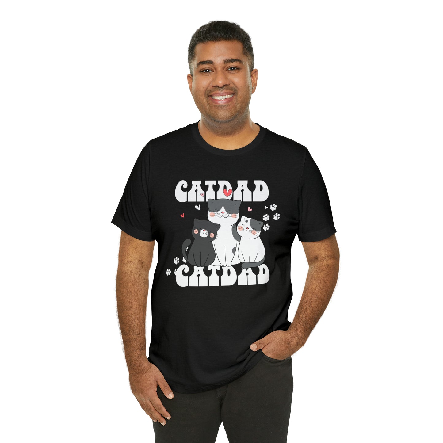 Cat Dad 3 cats Unisex Jersey Short Sleeve Tee