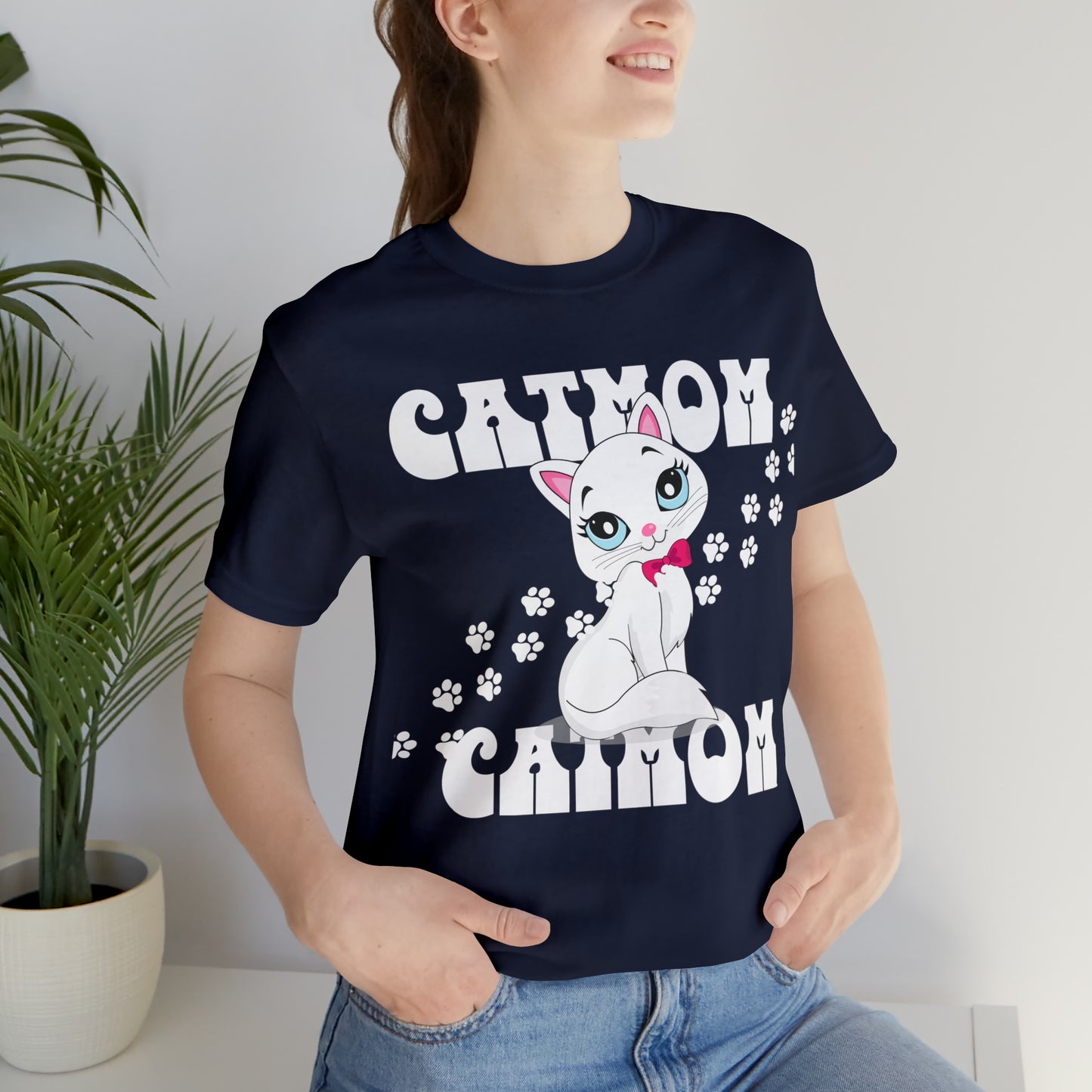 Cat Mom Unisex Jersey Short Sleeve Tee