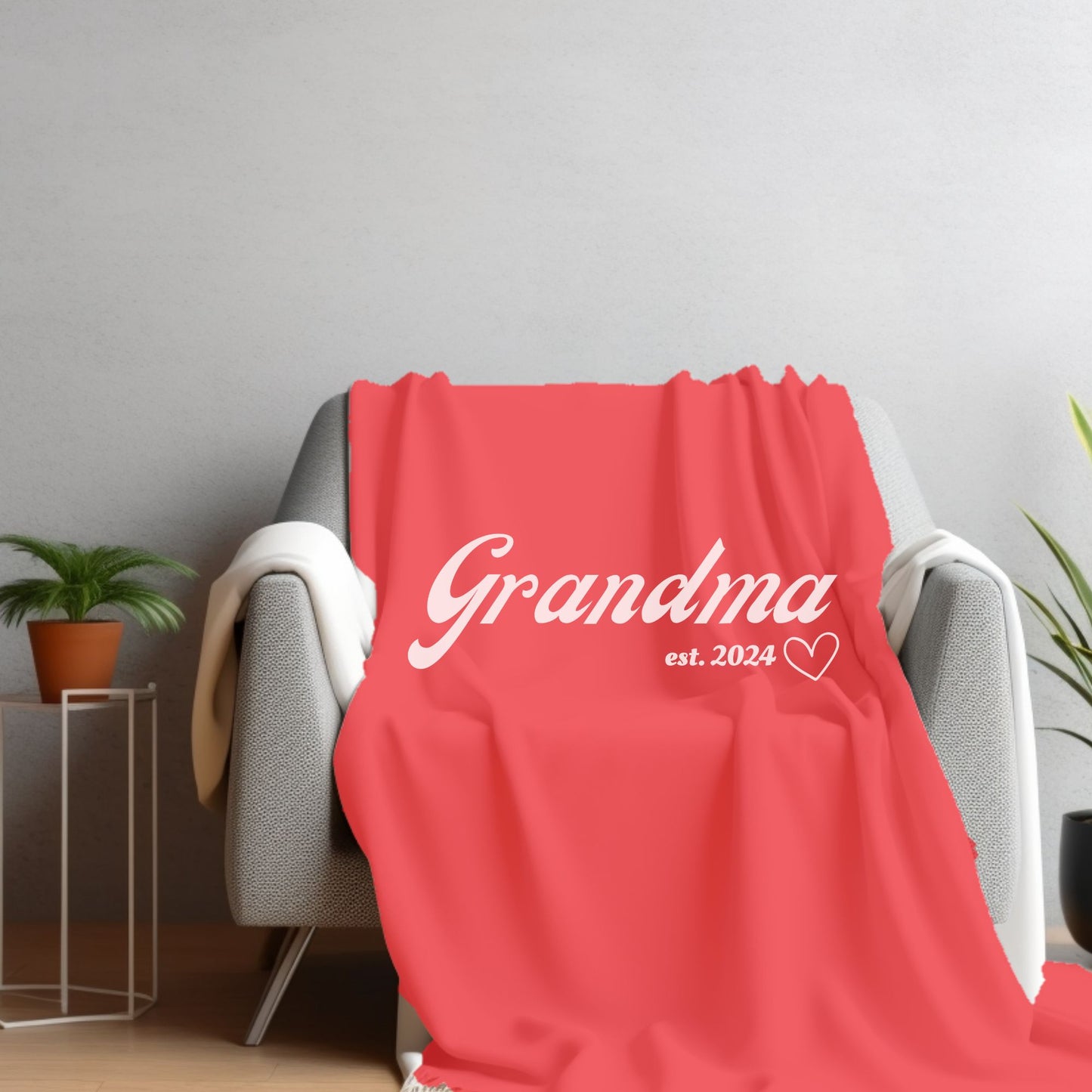 Grandma est 2024 Velveteen Plush Blanket