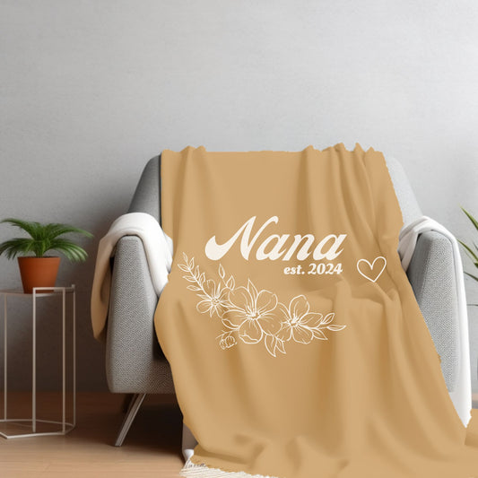 Nana est 2024 Flower Velveteen Plush Blanket