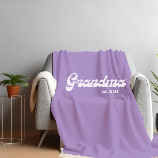 Grandma est 2024 Velveteen Plush Blanket