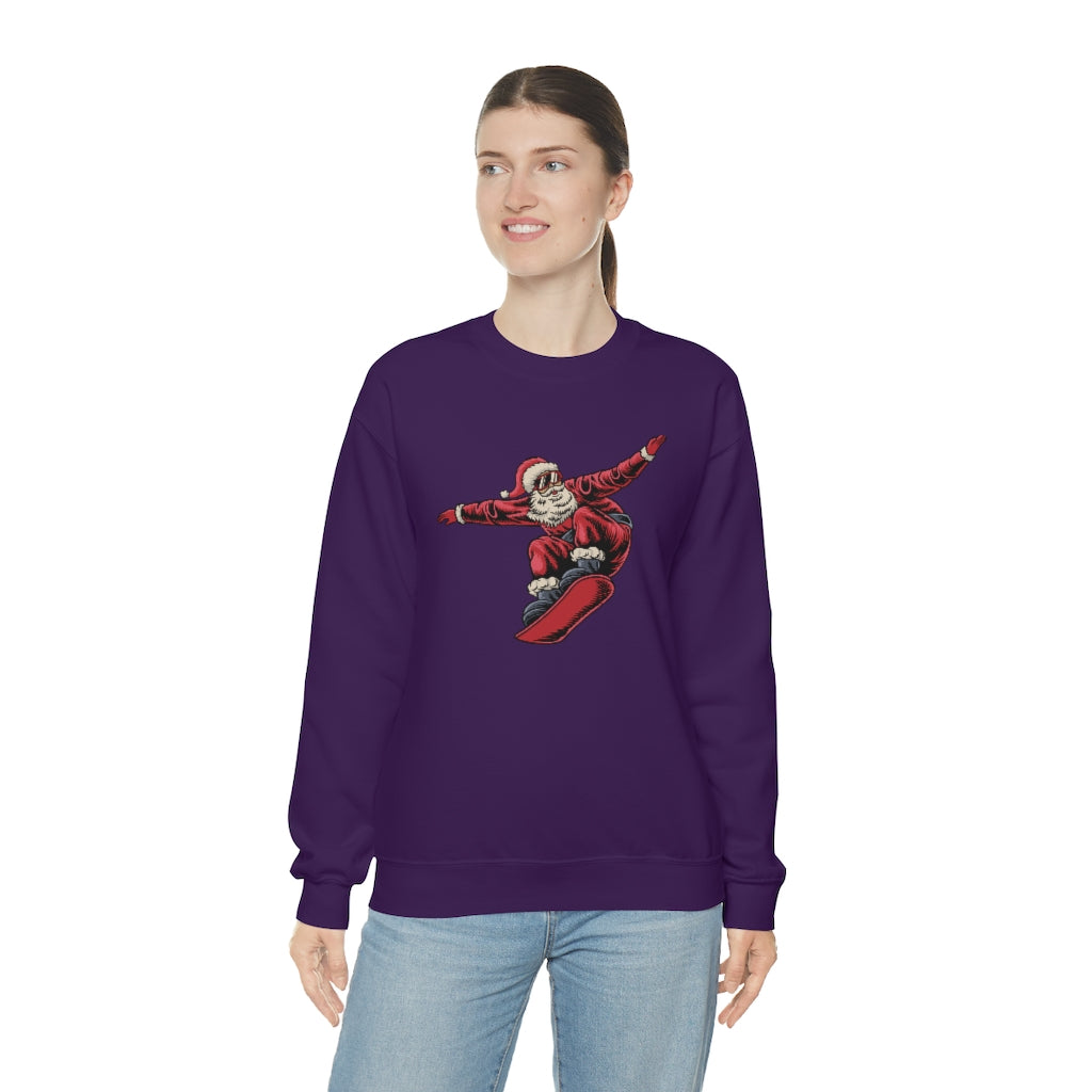 Snowboarding Santa Christmas Holiday Unisex Heavy Blend™ Crewneck Sweatshirt