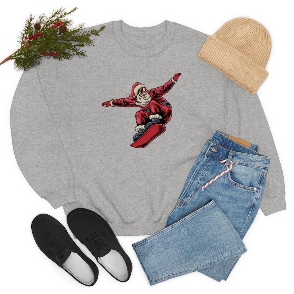 Snowboarding Santa Christmas Holiday Unisex Heavy Blend™ Crewneck Sweatshirt