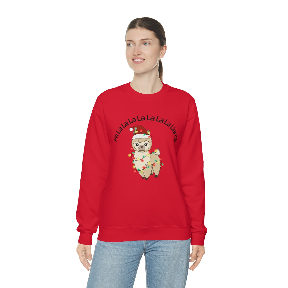 Fa La La La Llama Christmas Holiday Unisex Heavy Blend™ Crewneck Sweatshirt Hoodie