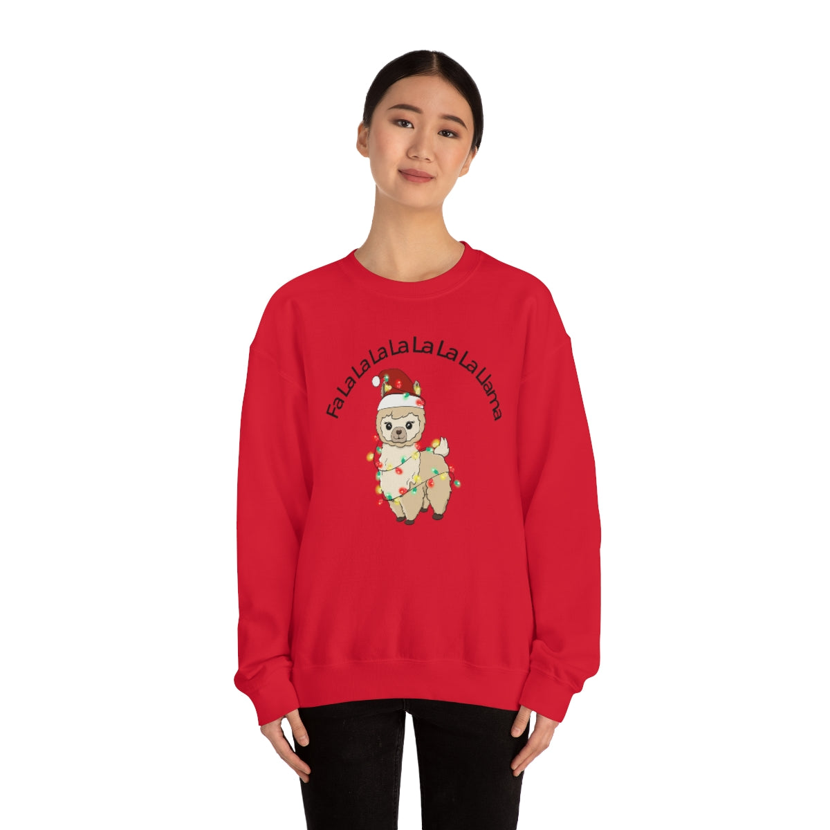 Fa La La La Llama Christmas Holiday Unisex Heavy Blend™ Crewneck Sweatshirt Hoodie