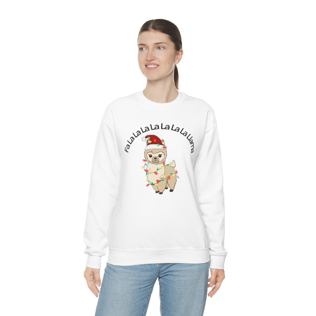 Fa La La La Llama Christmas Holiday Unisex Heavy Blend™ Crewneck Sweatshirt Hoodie