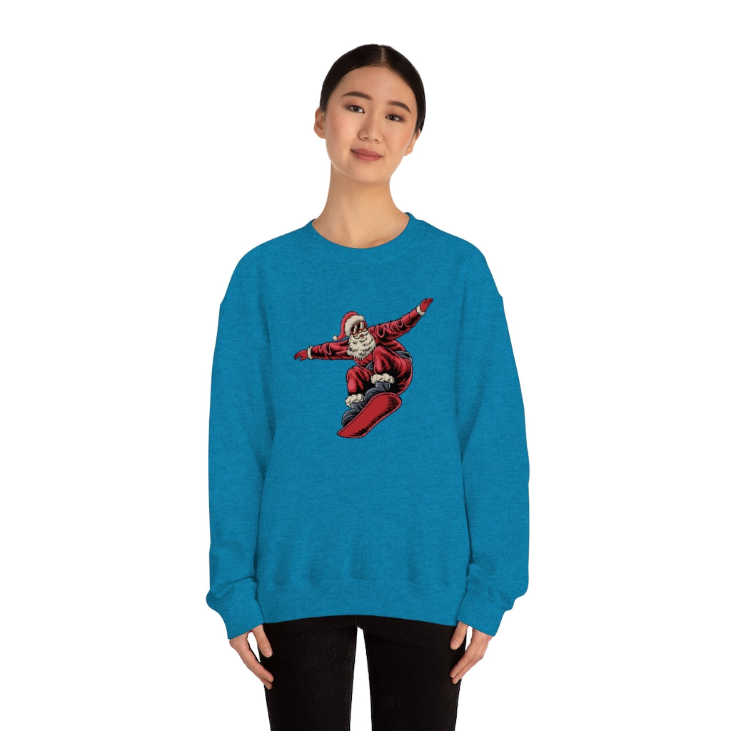 Snowboarding Santa Christmas Holiday Unisex Heavy Blend™ Crewneck Sweatshirt