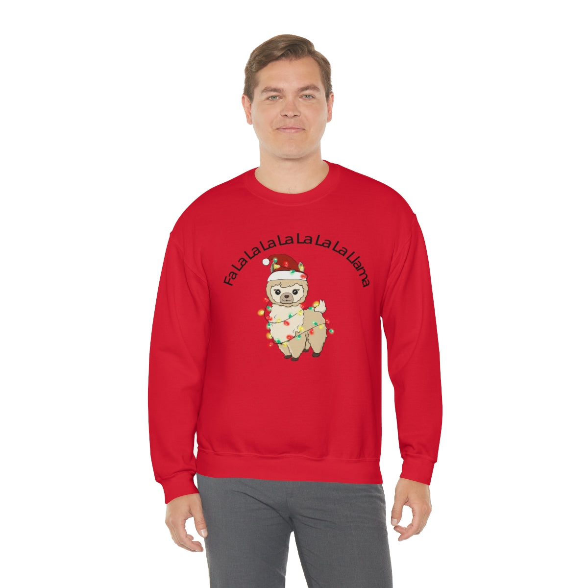 Fa La La La Llama Christmas Holiday Unisex Heavy Blend™ Crewneck Sweatshirt Hoodie