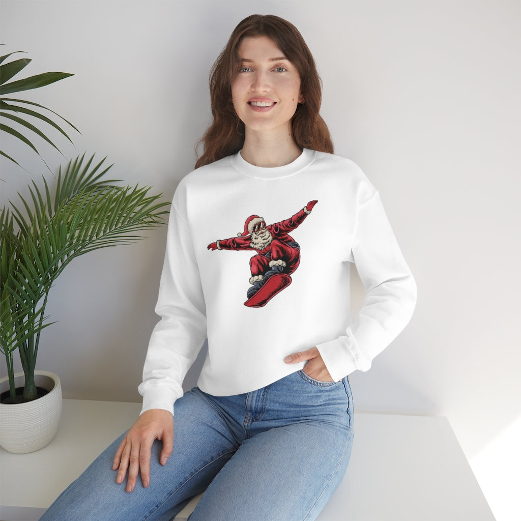 Snowboarding Santa Christmas Holiday Unisex Heavy Blend™ Crewneck Sweatshirt