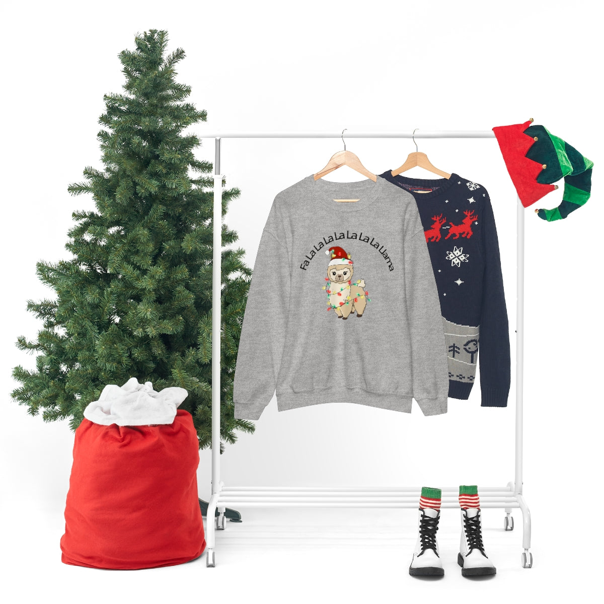 Fa La La La Llama Christmas Holiday Unisex Heavy Blend™ Crewneck Sweatshirt Hoodie