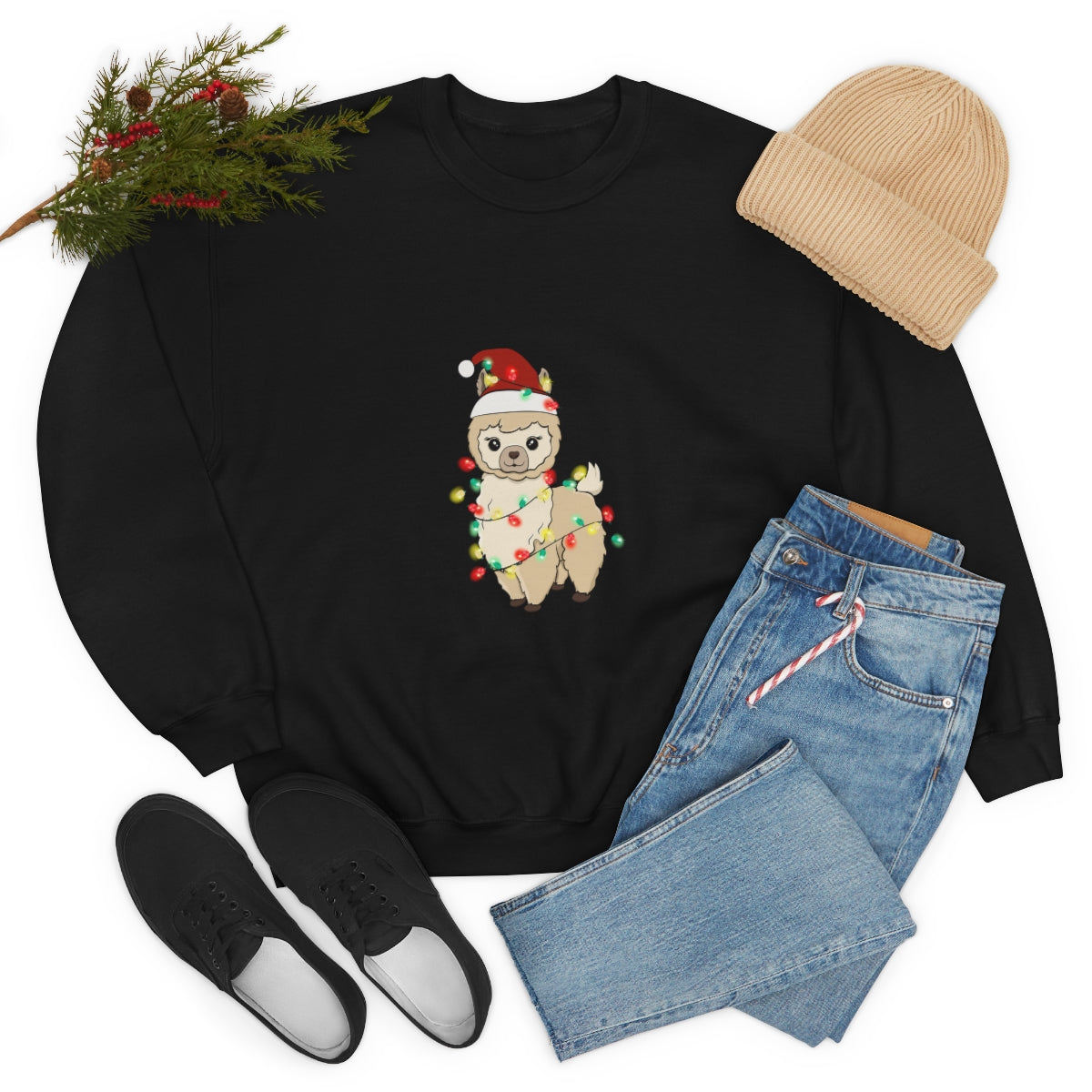 Fa La La La Llama Christmas Holiday Unisex Heavy Blend™ Crewneck Sweatshirt Hoodie