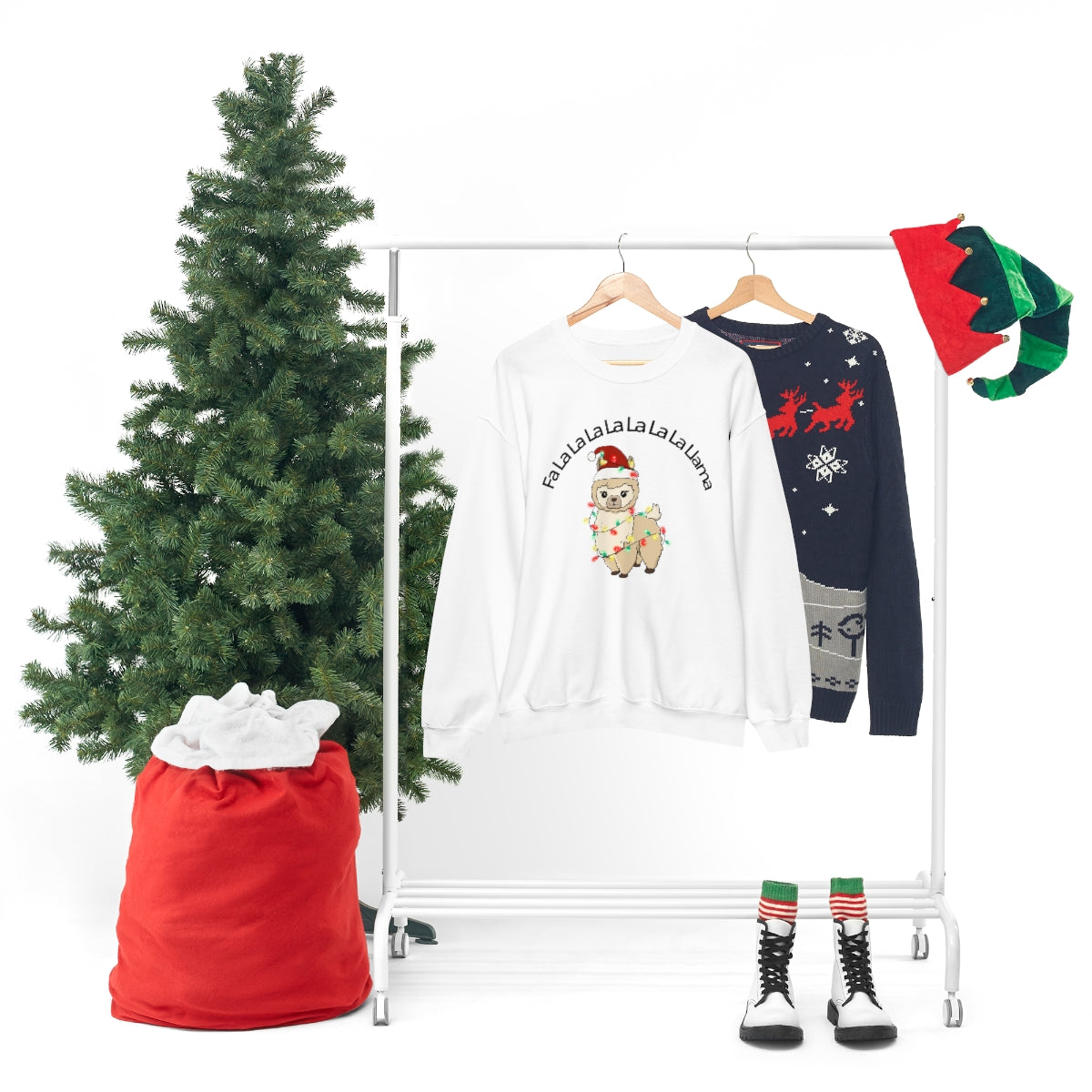 Fa La La La Llama Christmas Holiday Unisex Heavy Blend™ Crewneck Sweatshirt Hoodie