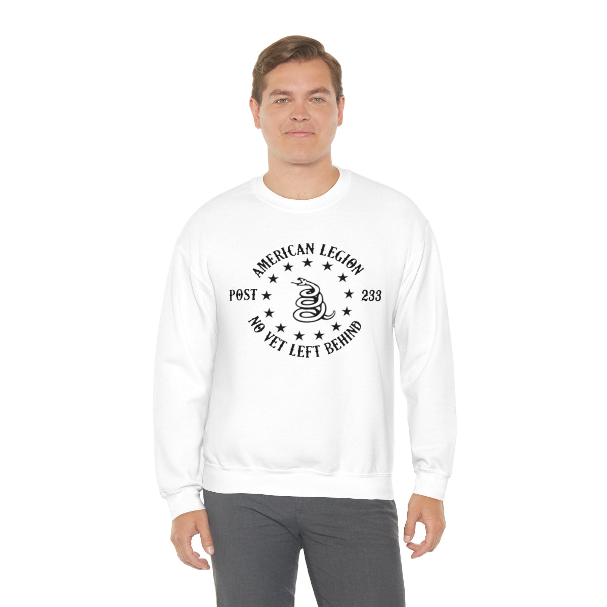 No Vet Left Behind American Legion Post 233 Unisex Heavy Blend™ Crewneck Sweatshirt