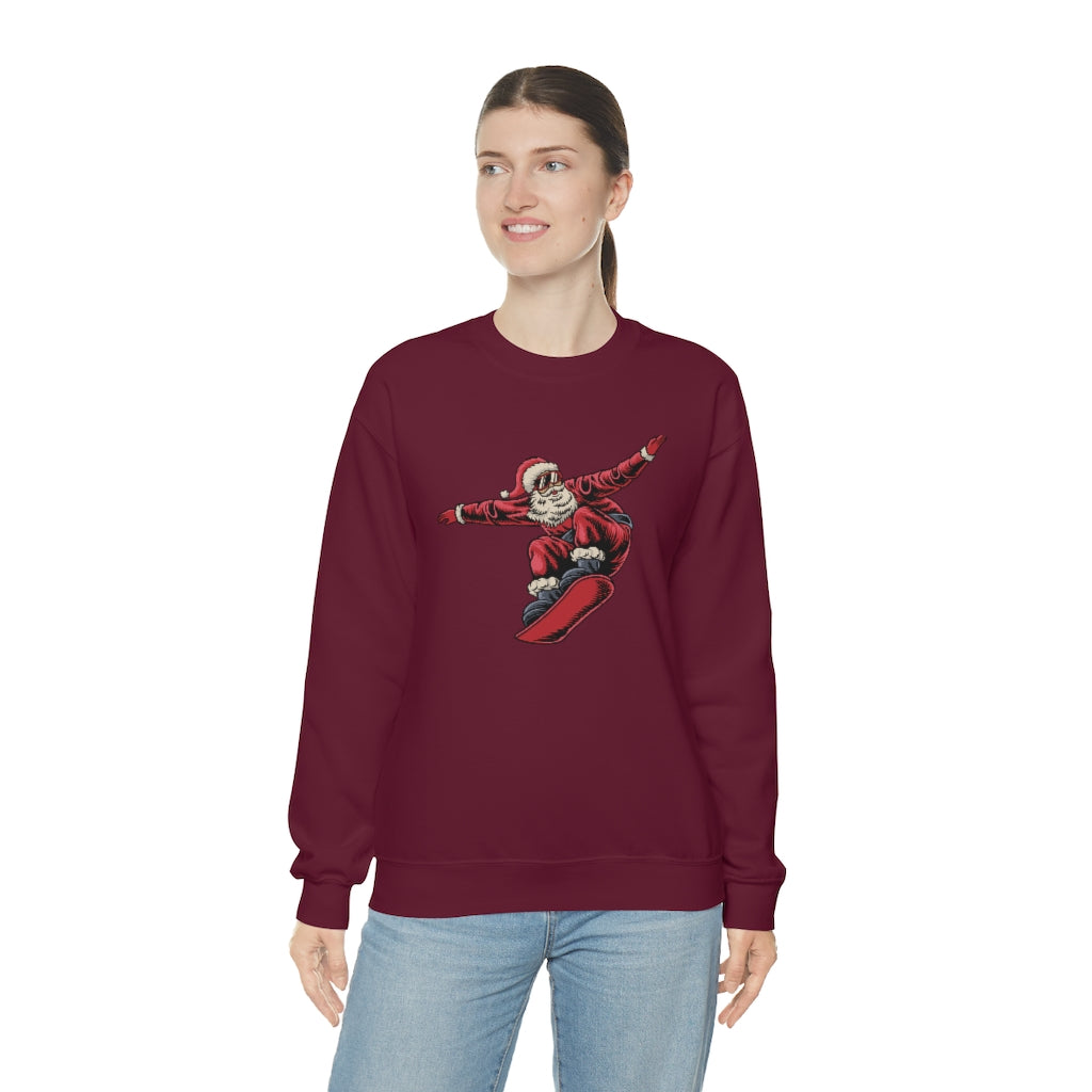 Snowboarding Santa Christmas Holiday Unisex Heavy Blend™ Crewneck Sweatshirt