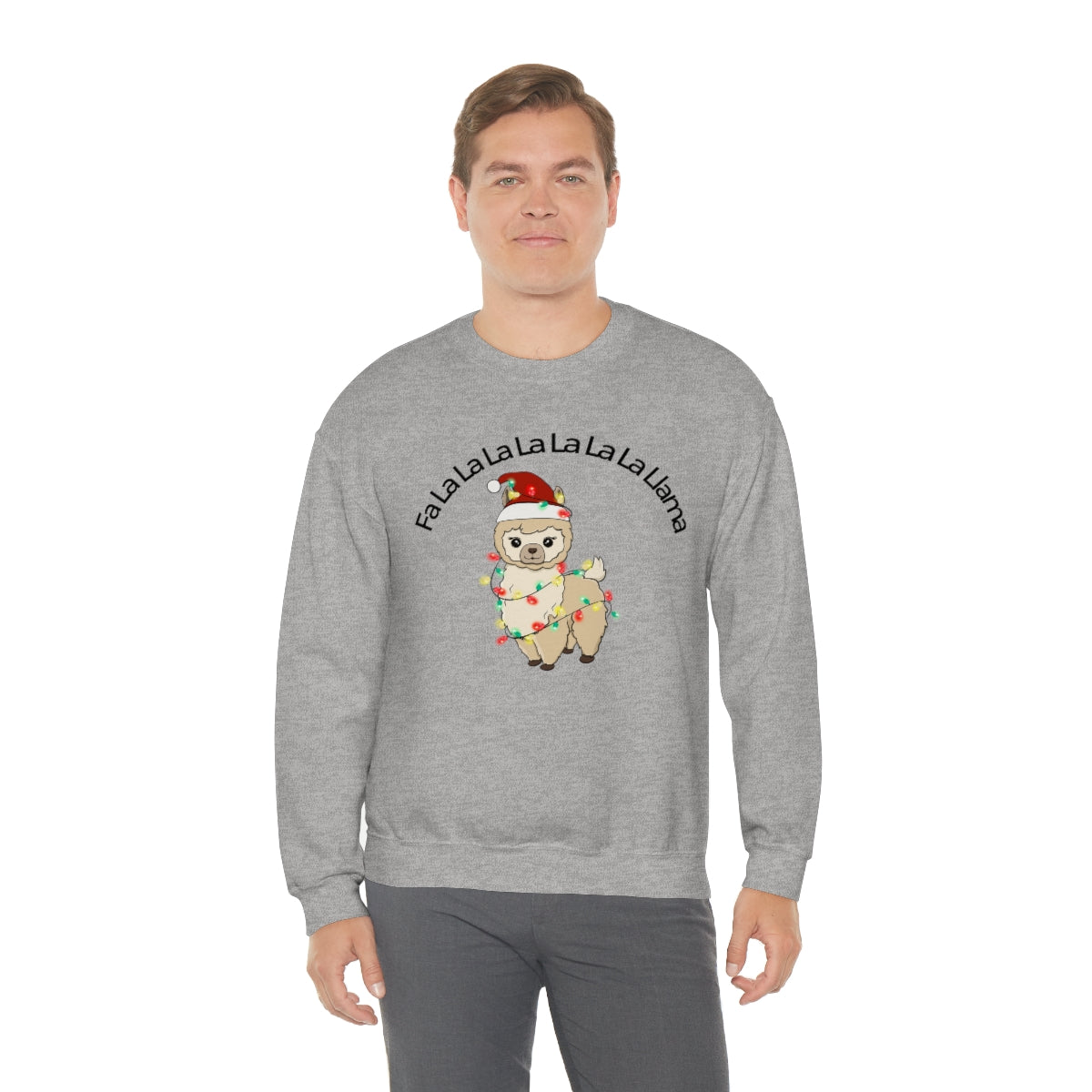 Fa La La La Llama Christmas Holiday Unisex Heavy Blend™ Crewneck Sweatshirt Hoodie