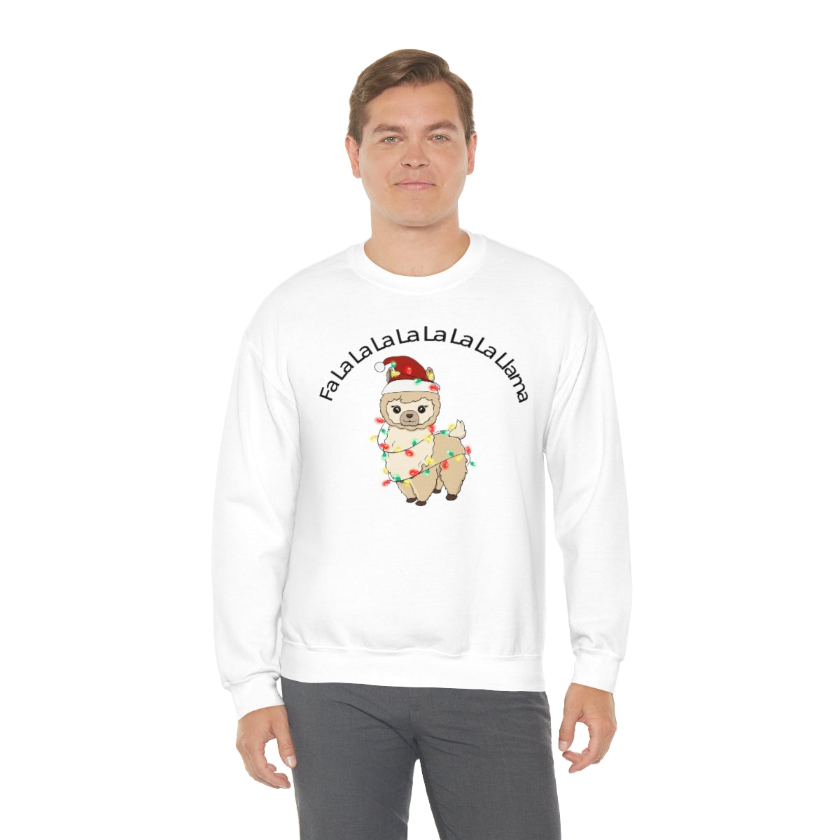 Fa La La La Llama Christmas Holiday Unisex Heavy Blend™ Crewneck Sweatshirt Hoodie