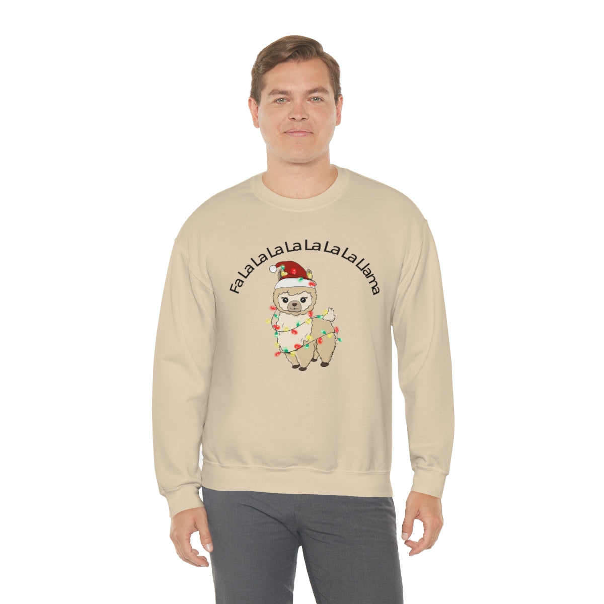 Fa La La La Llama Christmas Holiday Unisex Heavy Blend™ Crewneck Sweatshirt Hoodie