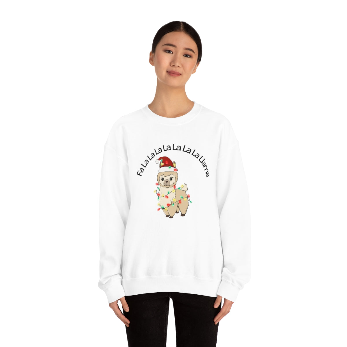 Fa La La La Llama Christmas Holiday Unisex Heavy Blend™ Crewneck Sweatshirt Hoodie