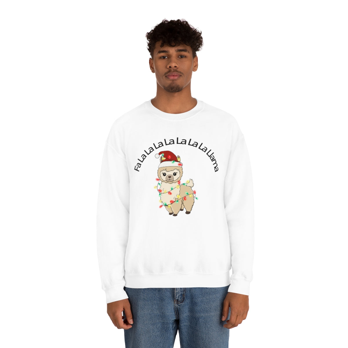 Fa La La La Llama Christmas Holiday Unisex Heavy Blend™ Crewneck Sweatshirt Hoodie