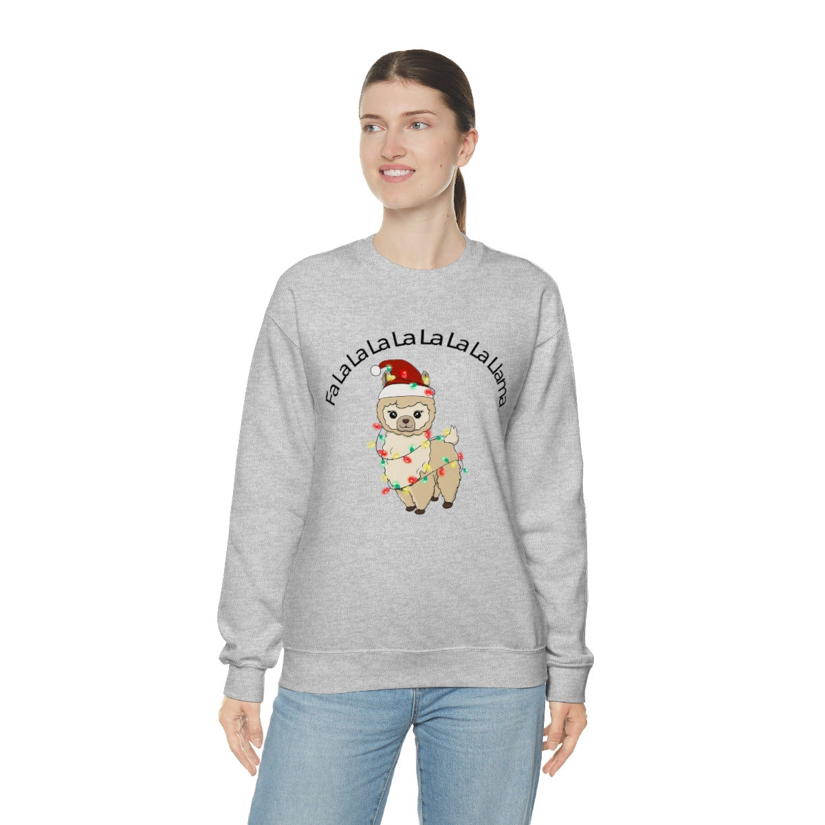 Fa La La La Llama Christmas Holiday Unisex Heavy Blend™ Crewneck Sweatshirt Hoodie