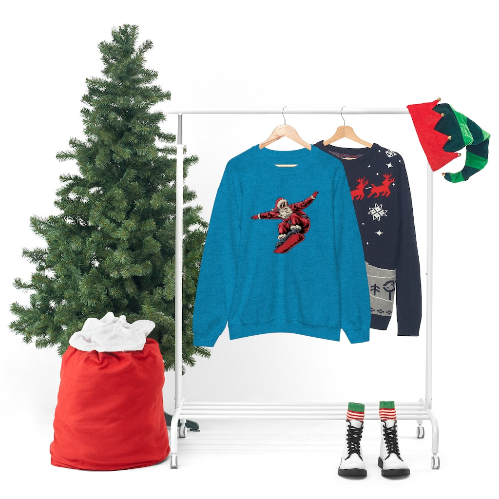 Snowboarding Santa Christmas Holiday Unisex Heavy Blend™ Crewneck Sweatshirt