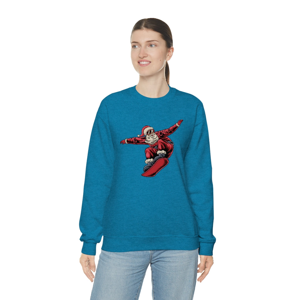 Snowboarding Santa Christmas Holiday Unisex Heavy Blend™ Crewneck Sweatshirt