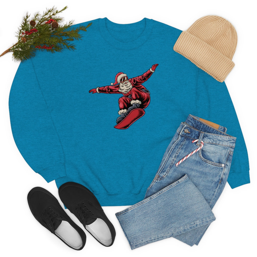 Snowboarding Santa Christmas Holiday Unisex Heavy Blend™ Crewneck Sweatshirt