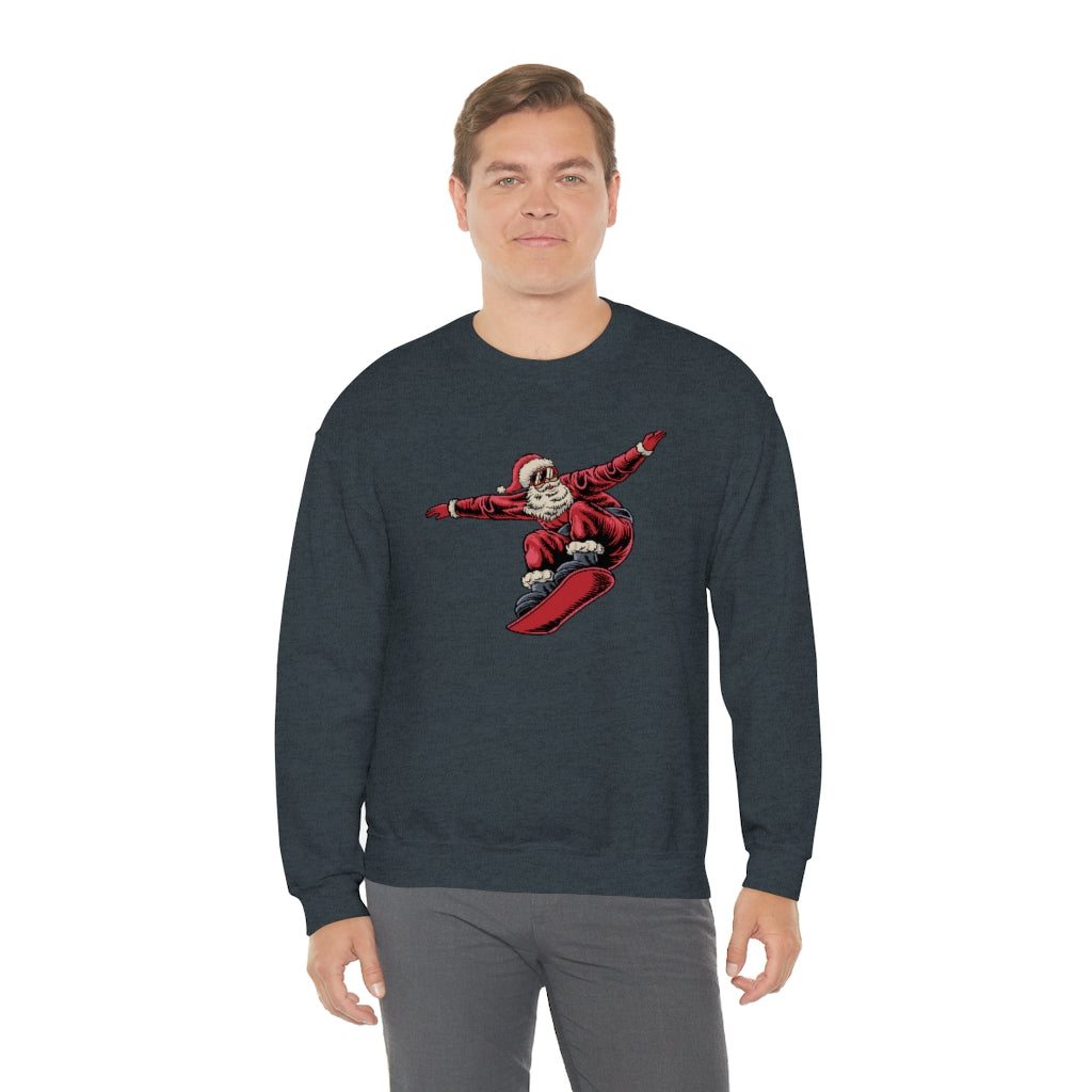 Snowboarding Santa Christmas Holiday Unisex Heavy Blend™ Crewneck Sweatshirt