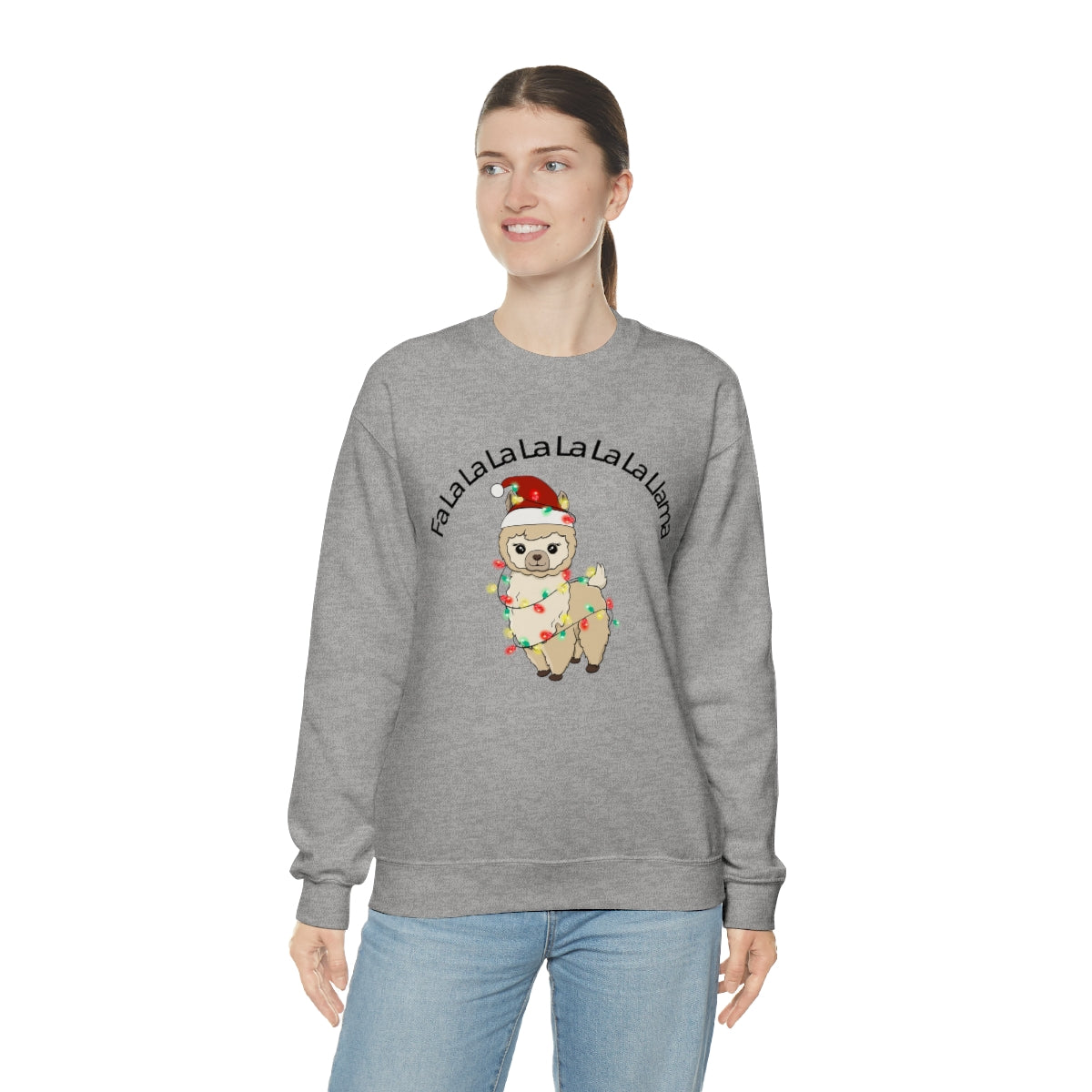 Fa La La La Llama Christmas Holiday Unisex Heavy Blend™ Crewneck Sweatshirt Hoodie