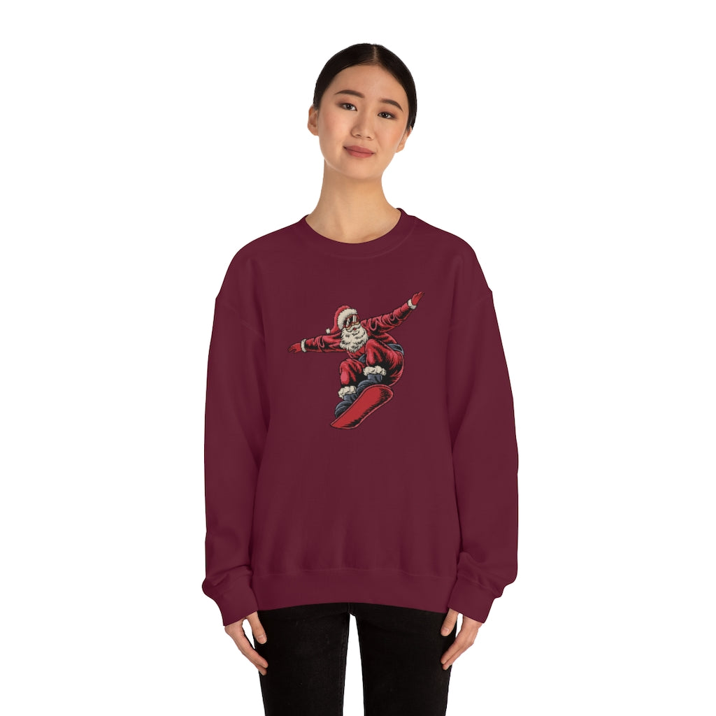 Snowboarding Santa Christmas Holiday Unisex Heavy Blend™ Crewneck Sweatshirt