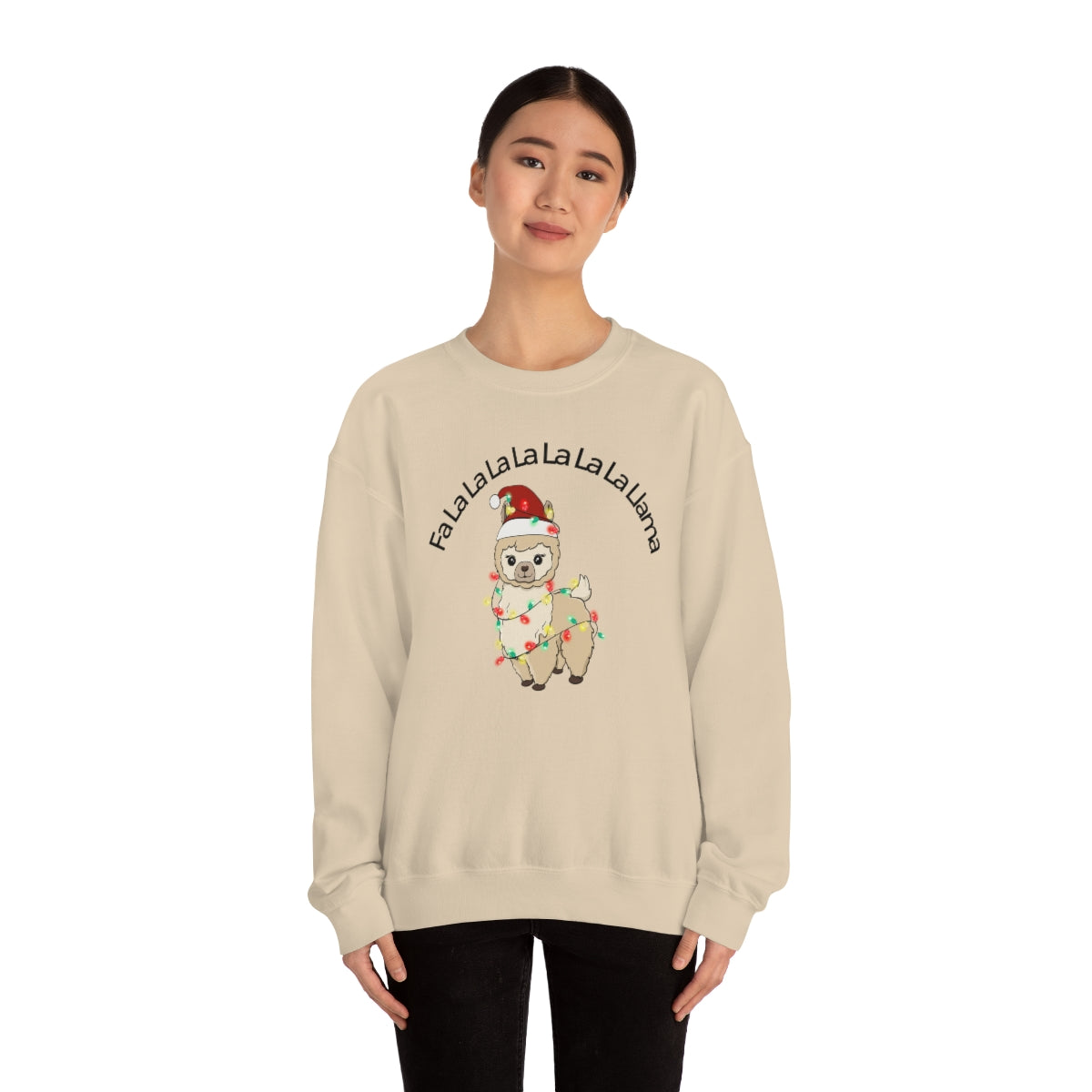 Fa La La La Llama Christmas Holiday Unisex Heavy Blend™ Crewneck Sweatshirt Hoodie