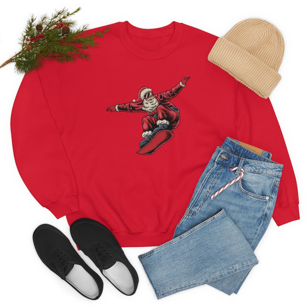 Snowboarding Santa Christmas Holiday Unisex Heavy Blend™ Crewneck Sweatshirt