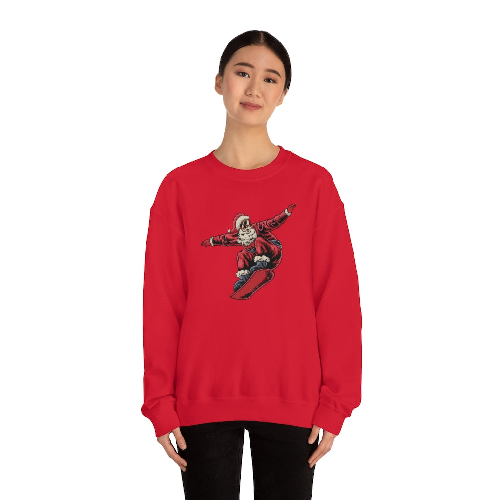 Snowboarding Santa Christmas Holiday Unisex Heavy Blend™ Crewneck Sweatshirt