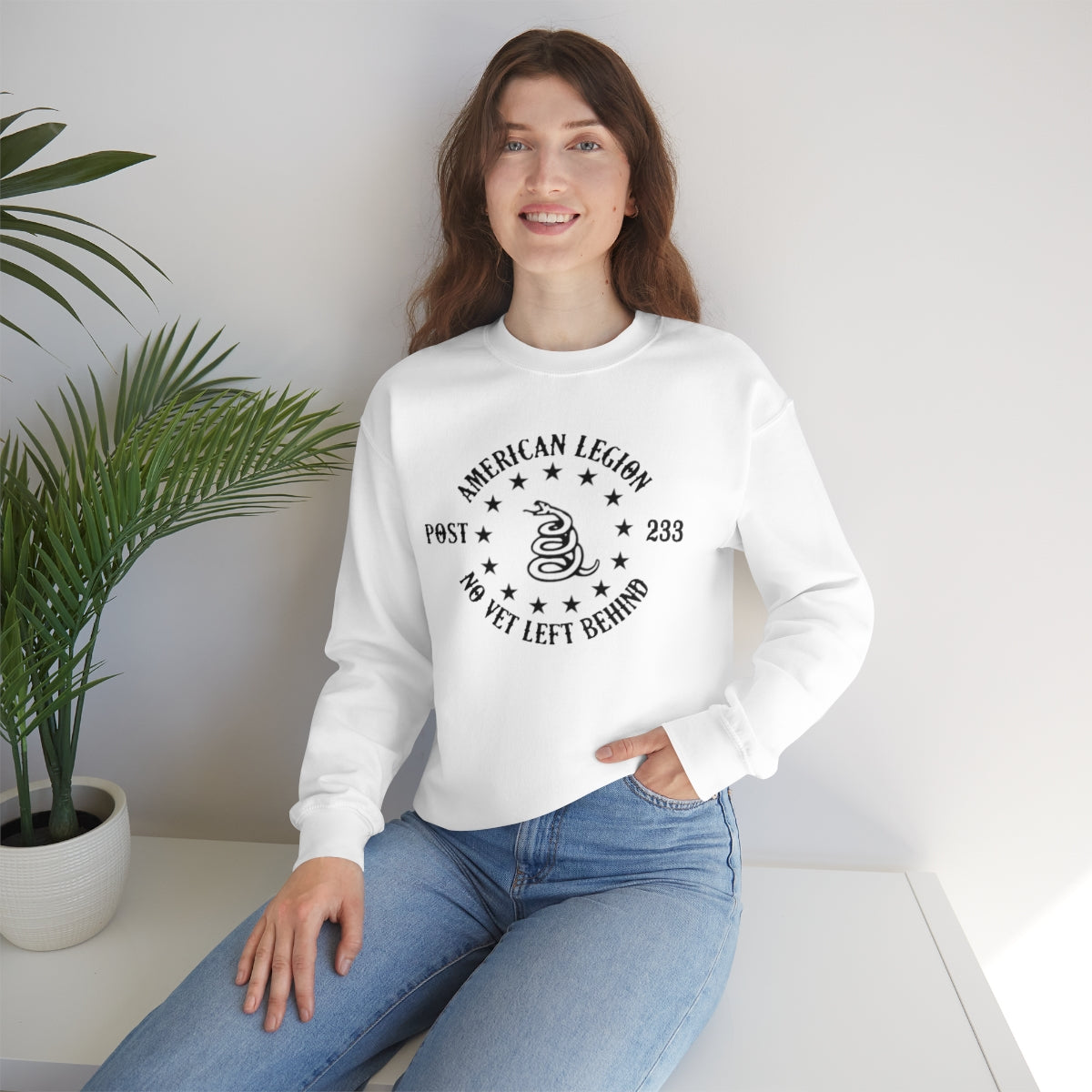 No Vet Left Behind American Legion Post 233 Unisex Heavy Blend™ Crewneck Sweatshirt