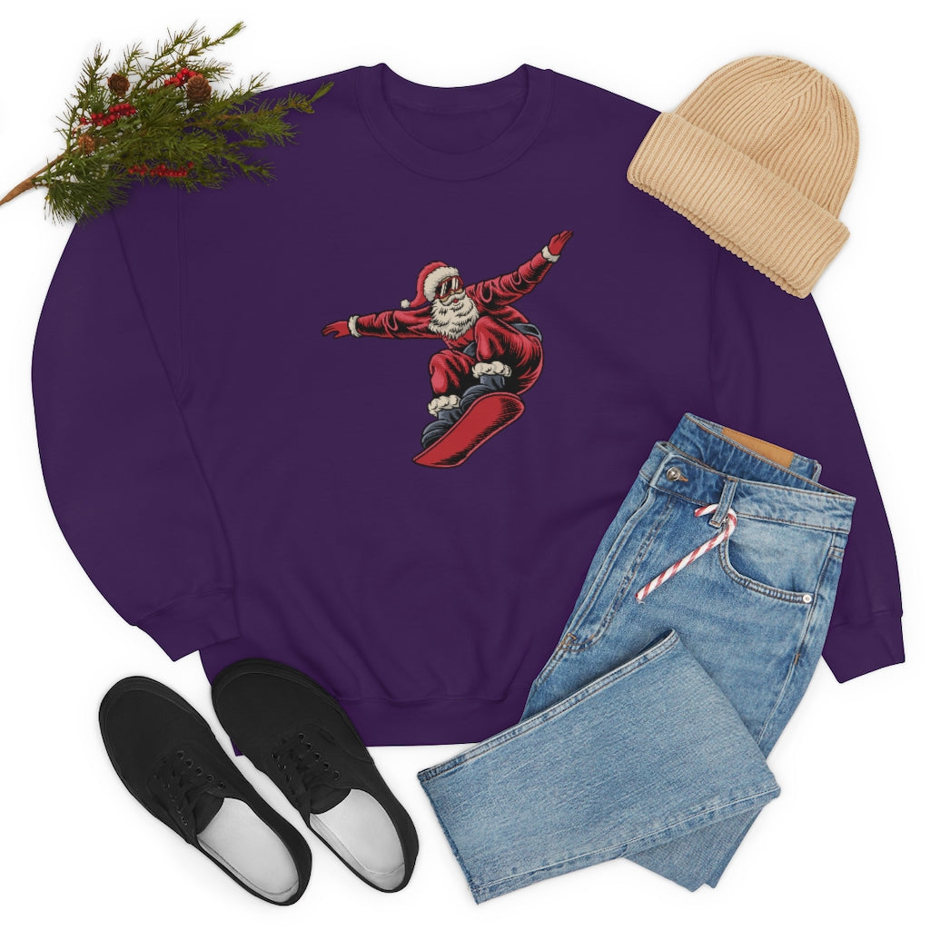 Snowboarding Santa Christmas Holiday Unisex Heavy Blend™ Crewneck Sweatshirt