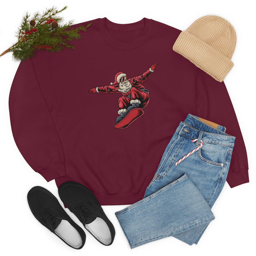 Snowboarding Santa Christmas Holiday Unisex Heavy Blend™ Crewneck Sweatshirt